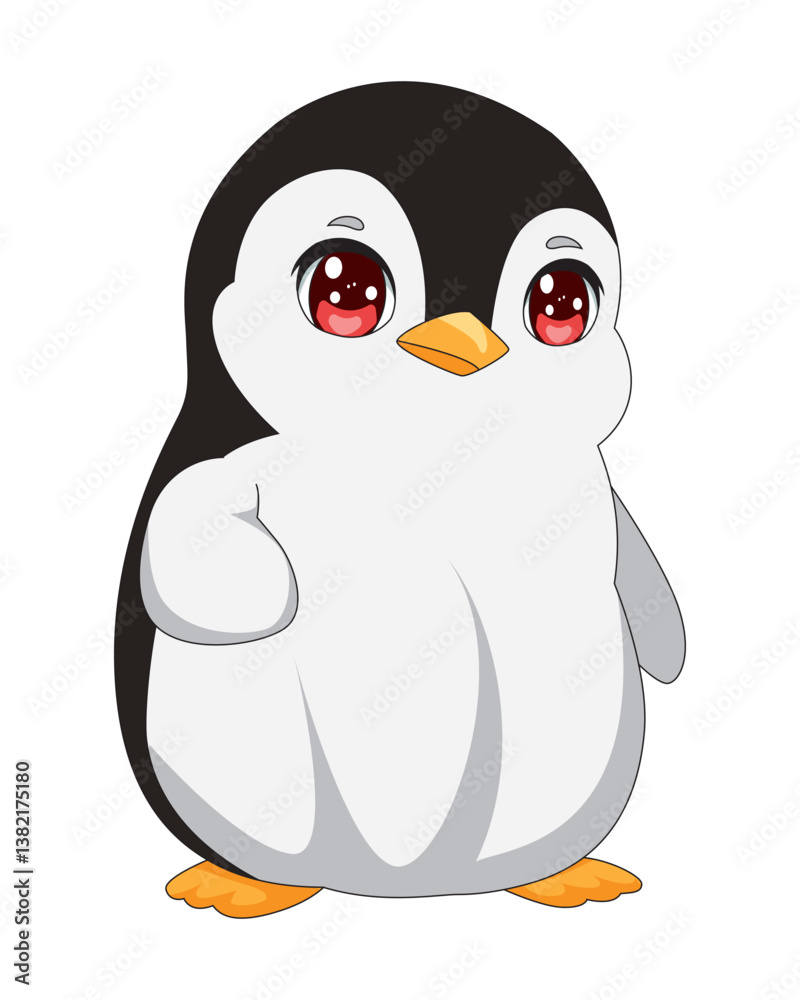 Fototapeta premium Kawaii Cartoon Penguin Animal Mascot