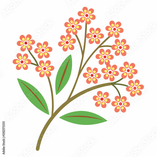 vector illustration of a tree with flowers