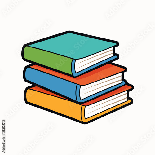 stack of books isolated on white