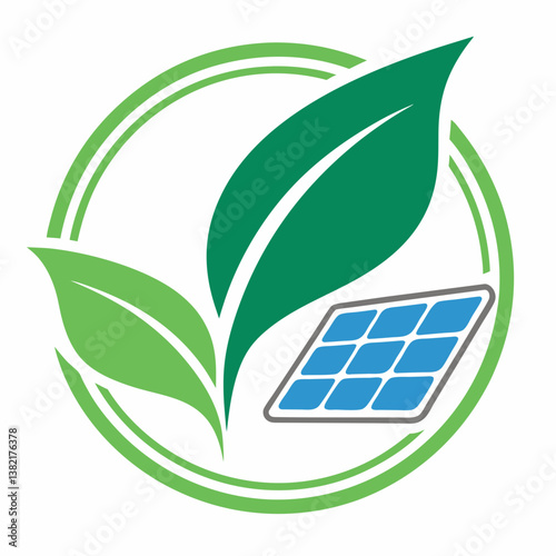 solar panels and leaves