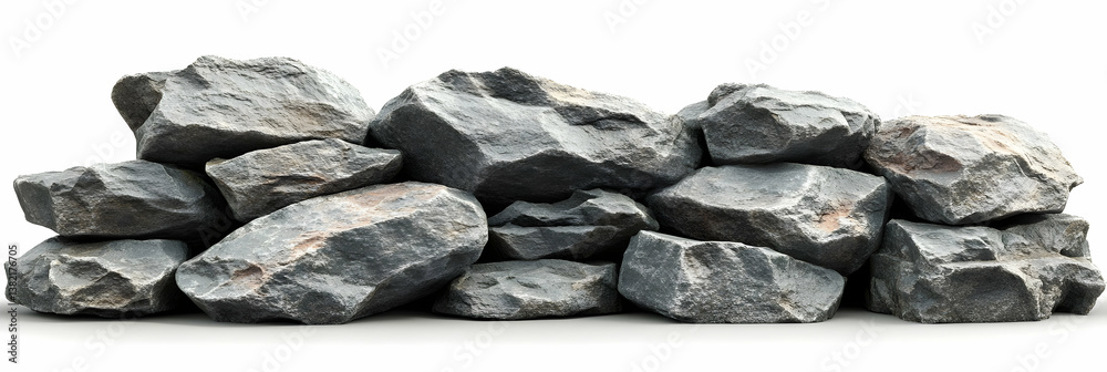 3D Render Gray Rocks Pile