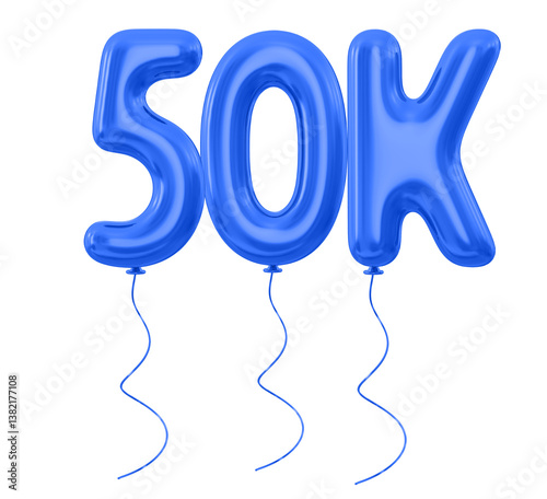 50K Follow Blue Balloon