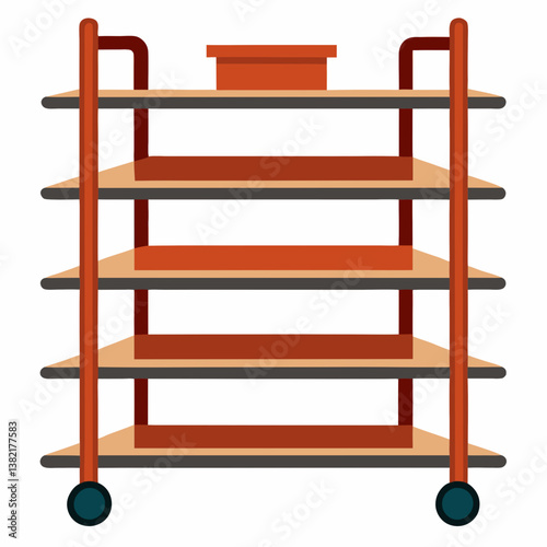 wooden shelves isolated on white