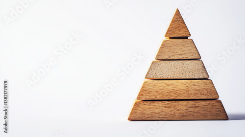 wooden stacking pyramid in pastel tones, showcasing minimalist design that evokes sense of calm and creativity. This high quality toy is perfect for educational play
