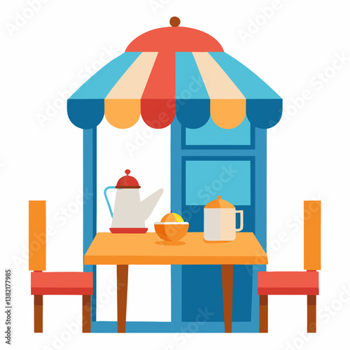 vector illustration of a cafe