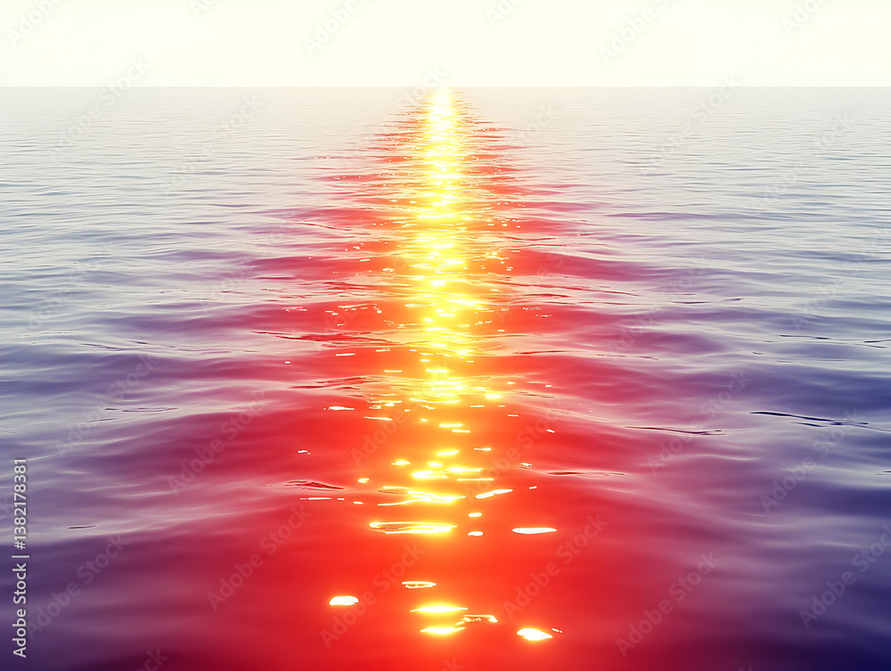 Red and Gold Water Abstract 3D