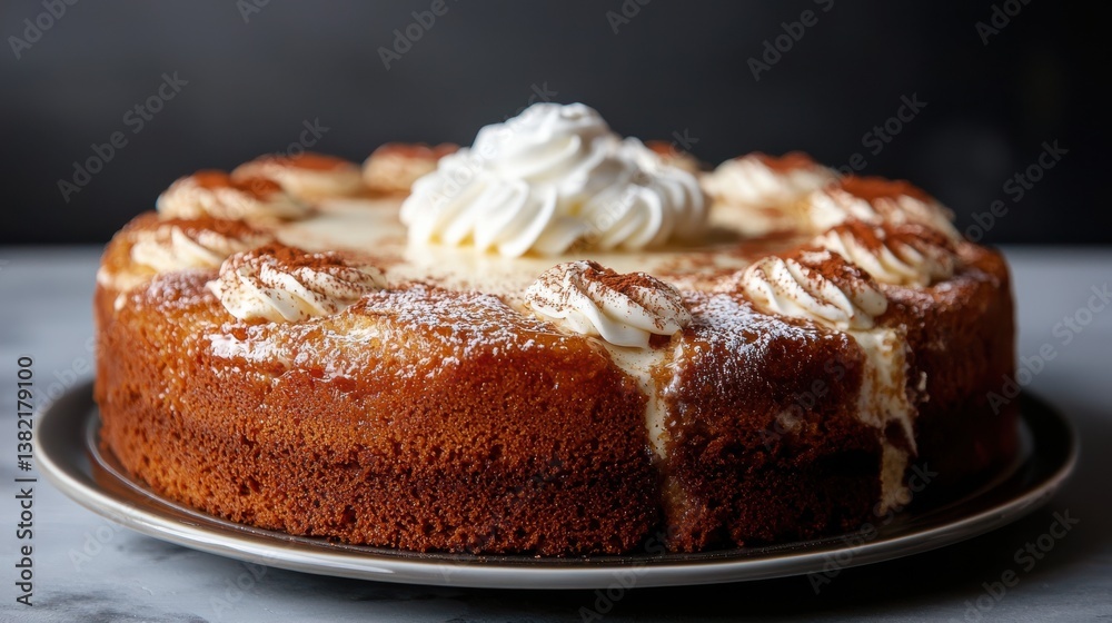Deliciously Decorated Cake with Smooth White Frosting and Elegant Design