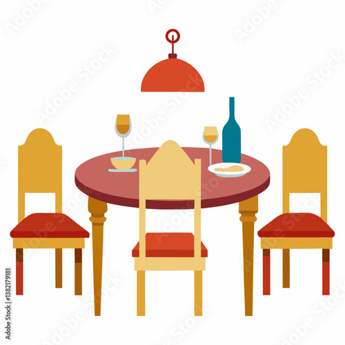 table and chairs in cafe