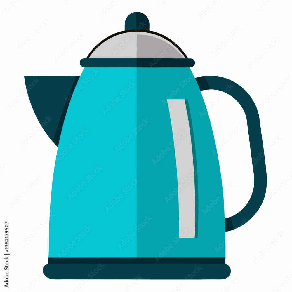 Fototapeta premium blue teapot on white background