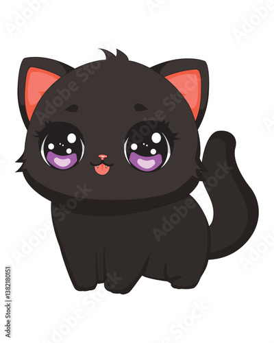 Chibi Black Cat Kitten Mascot