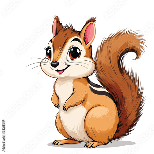 Adorable Cartoon Chipmunk Vector Illustration