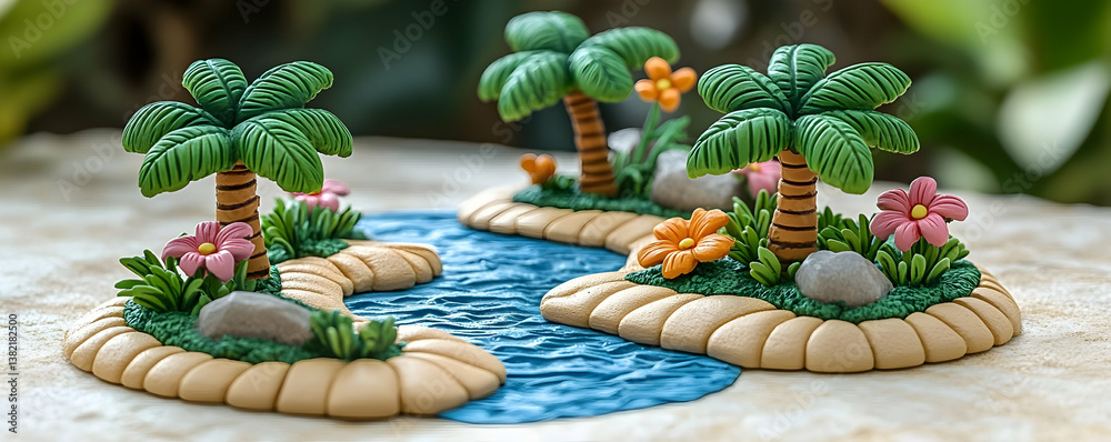Miniature Tropical Island Diorama
