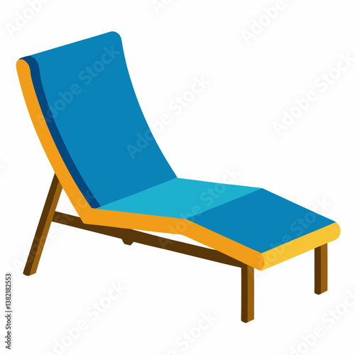 chaise longue on white background