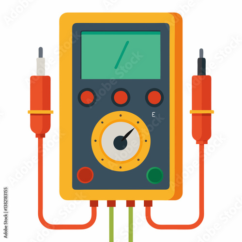 vector illustration of a digital multimeter