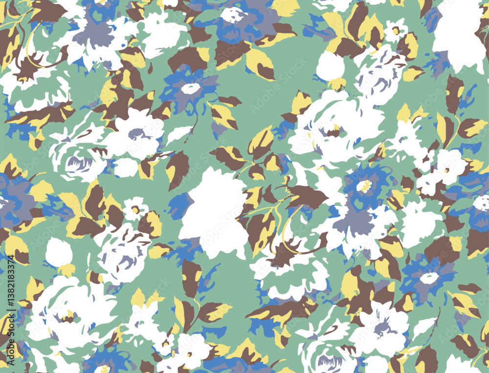 Fototapeta premium abstract flower pattern on Green background