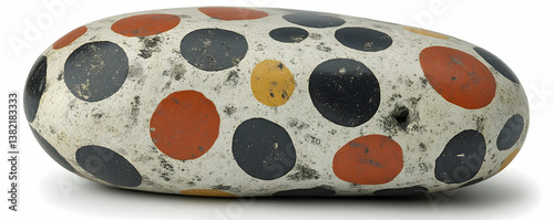 Obraz na płótnie Abstract 3D Stone Render, Polka Dot Pattern w salonie