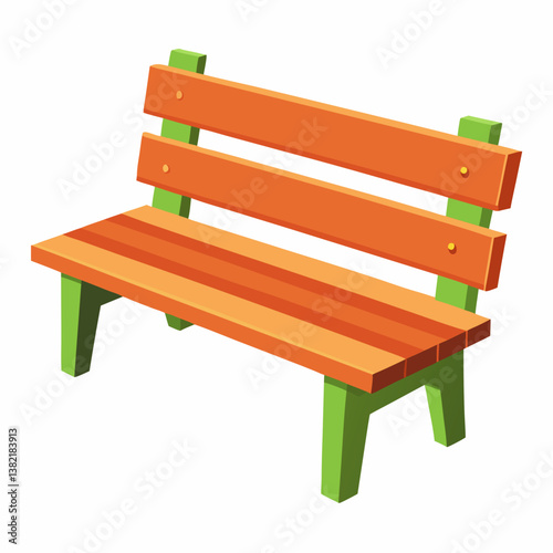 wooden bench isolated on white