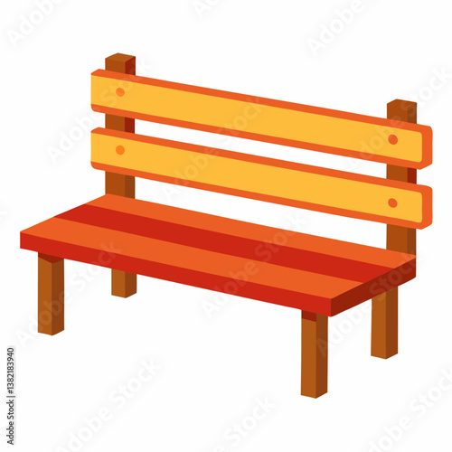 wooden bench isolated on white