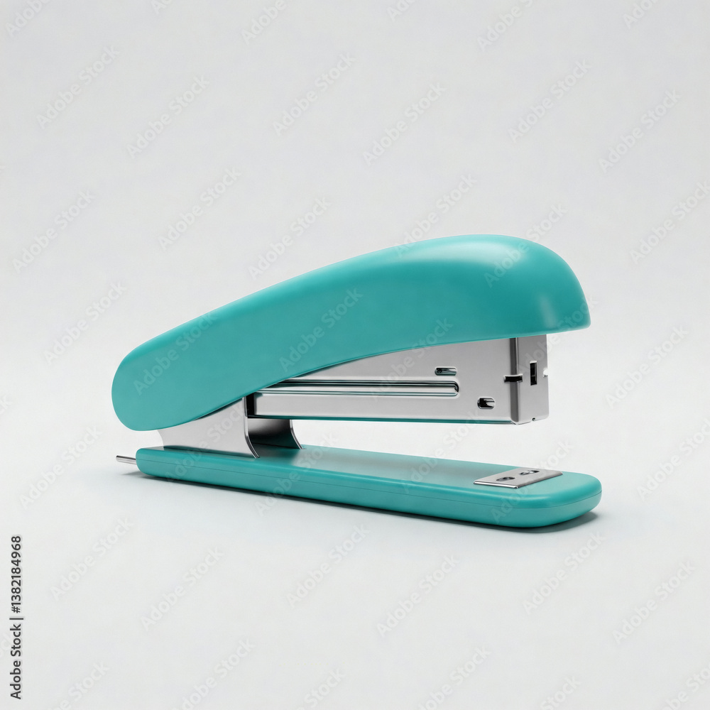 Green stapler on a white background. 3d rendering. Green stapler on a white background. 3d rendering.