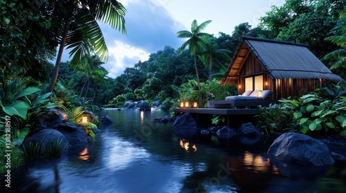 Charming Cottage Nestled Amidst Serene River Creating Tranquil Oasis