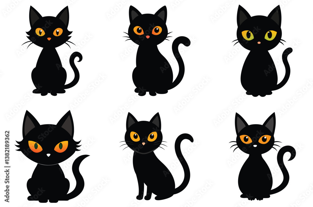 set of black cats set of black cats