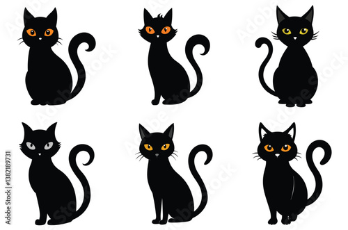 set of black cats
