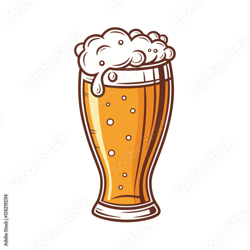Beer Glass vector illustration, isolated on a white background.