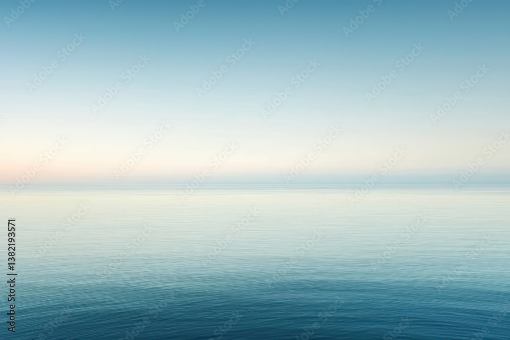 Serene Ocean Horizon with Soft Blue Sky and Calm Water Reflections Serene Ocean Horizon with Soft Blue Sky and Calm Water Reflections