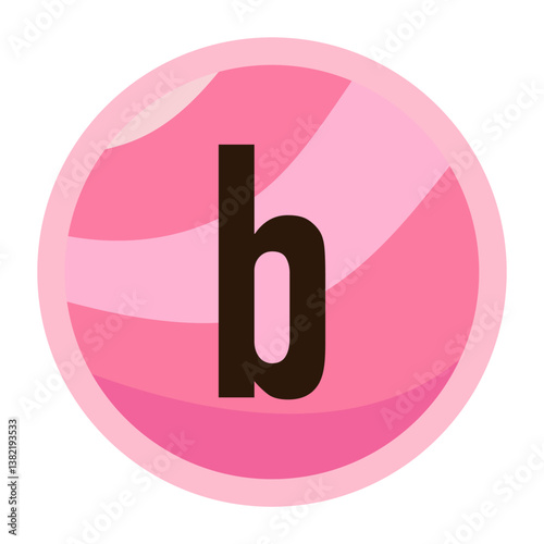 Pink Candy Heart Typography with Lowercase b - Sweet Valentine’s Day Design for Love Letters and Messages