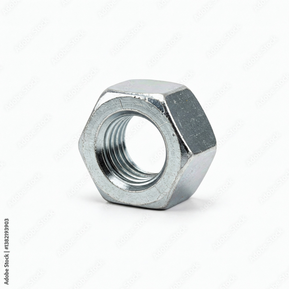 Metal nut isolated on white background front view Metal nut isolated on white background front view