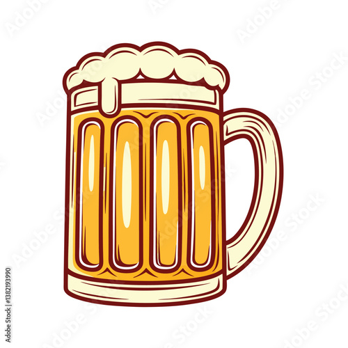 Beer Glass vector illustration, isolated on a white background.