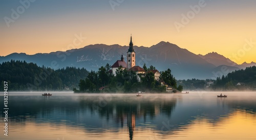 Lake Bled Sunrise: Island Church and Majestic Alps