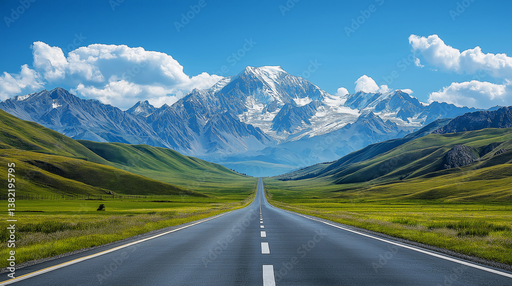 Fototapeta premium Road to the Snow Mountains