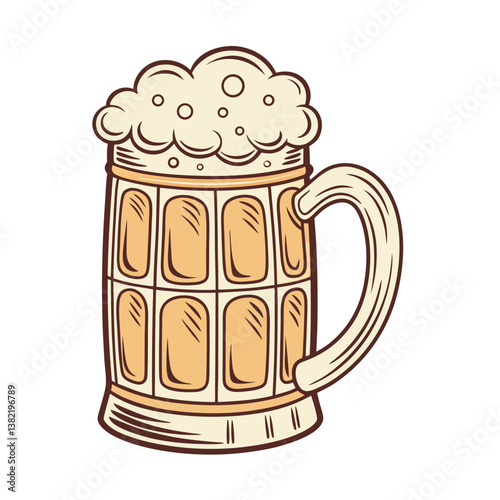 Beer Glass vector illustration, isolated on a white background.
