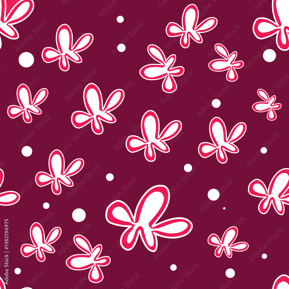 Fototapeta premium seamless pattern with abstract shape and dots in orange color background