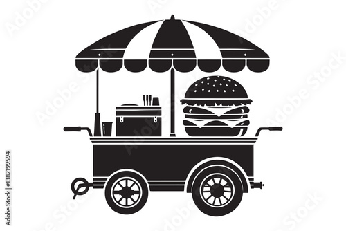Street Food van silhouette with white background