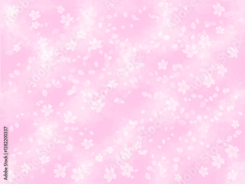 春の桜イメージのテクスチャー背景素材。満開の桜並木のイメージ。やわらかい。なめらか。やさしい。
