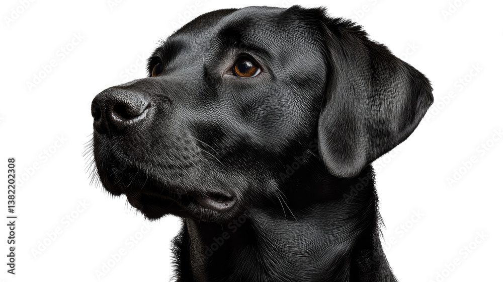 Loyal Gaze of a Black Labrador: A striking portrait of a sleek black Labrador, showcasing its soulful eyes, poised expression, and glossy coat. Loyal Gaze of a Black Labrador: A striking portrait of a sleek black Labrador, showcasing its soulful eyes, poised expression, and glossy coat.
