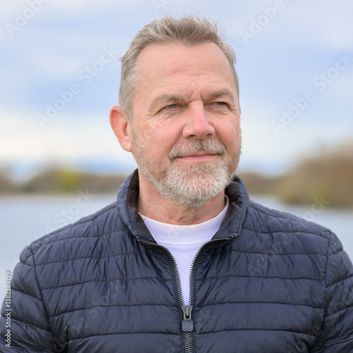 Closeup Portrait Of Smiling Man