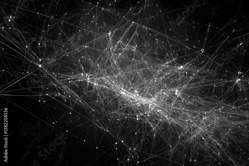 Abstract Network Background with Stars and Light Connections