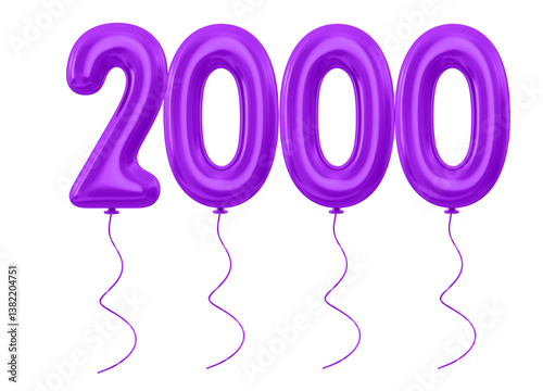 Purple Balloon Number 2000