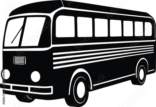 Urban Bus Silhouette Design – Minimalist Transportation Illustration for Public Transit and City Travel Themes