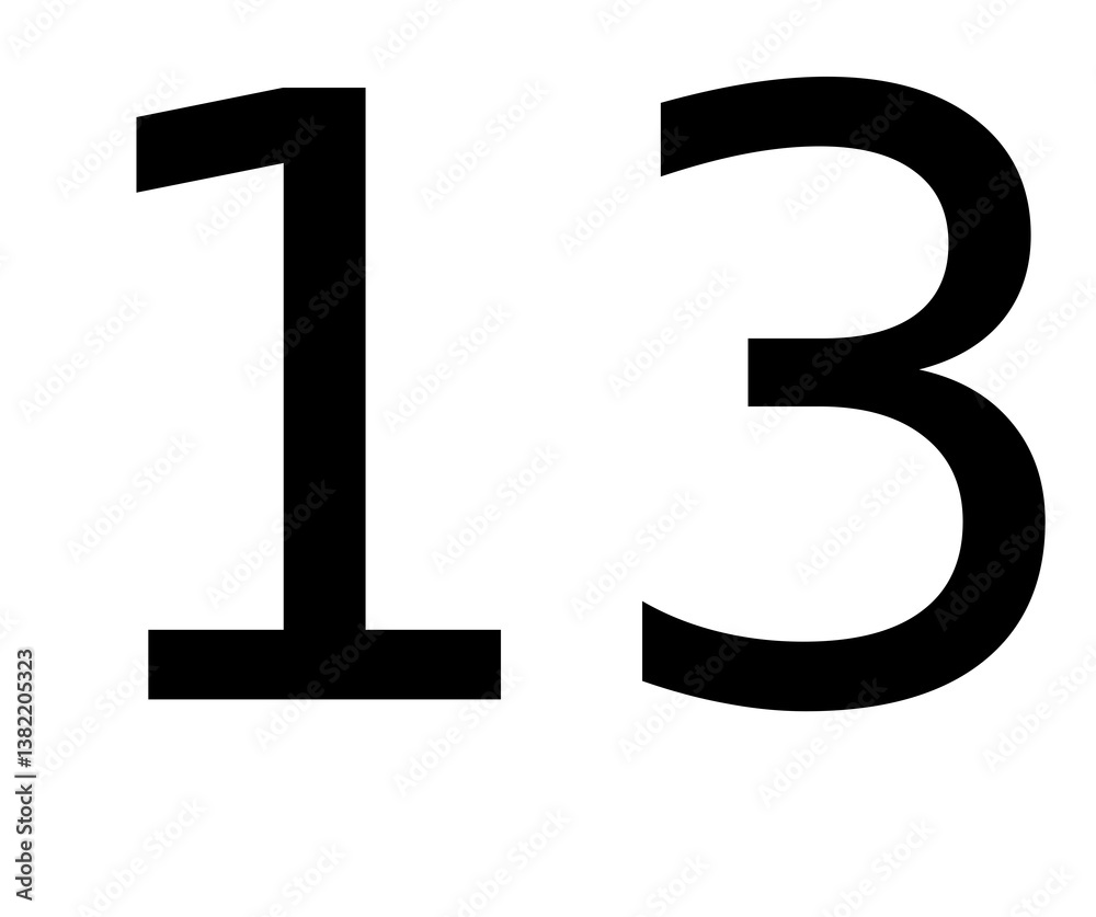 vector number thirteen with regular number model vector number thirteen with regular number model