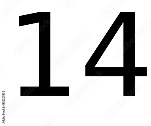 vector number fourteen with regular number model