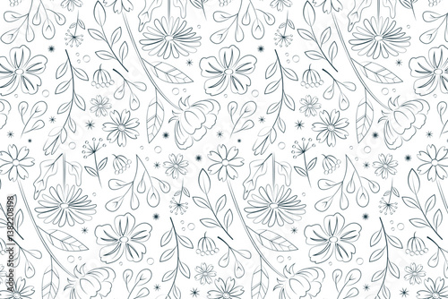 florals pattern. hand drawn florals vector background.