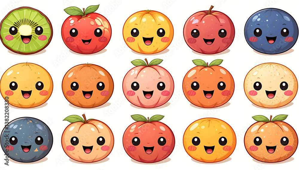 A vibrant collection of fruit clipart featuring colorful illustrations of apples, bananas, grapes, and oranges, each with detailed textures and shading on a white background. A vibrant collection of fruit clipart featuring colorful illustrations of apples, bananas, grapes, and oranges, each with detailed textures and shading on a white background.