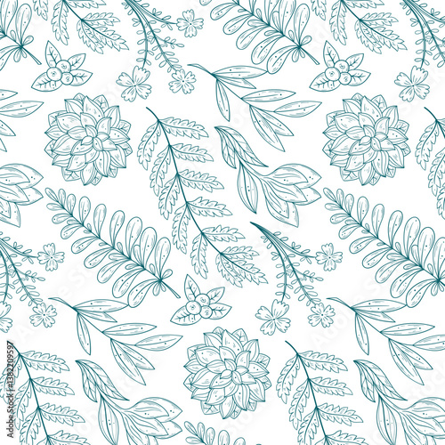 florals pattern. hand drawn florals vector background.
