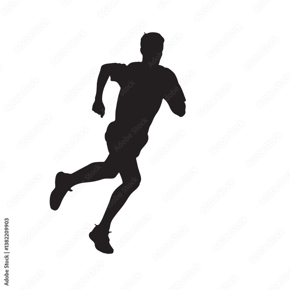 Silhouette of a running person in action Silhouette of a running person in action