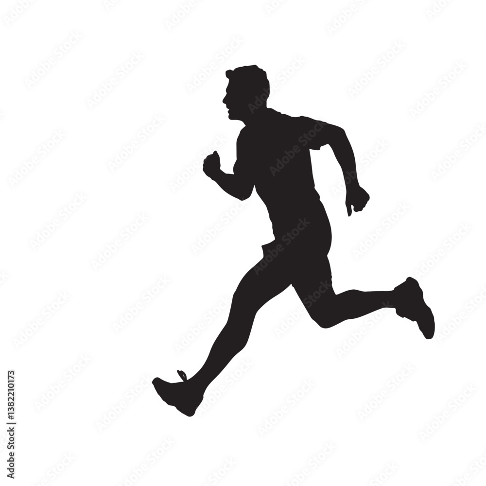 Jumping and running silhouette of an athlete Jumping and running silhouette of an athlete