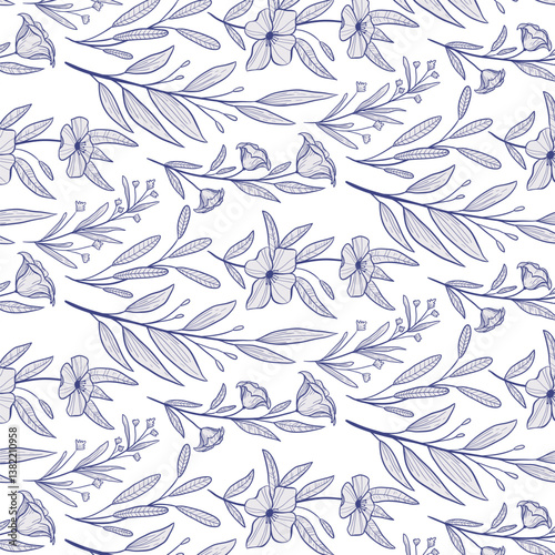 florals pattern. hand drawn florals vector background.